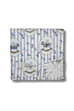 Load image into Gallery viewer, Little Threads Blue Rocking Hose Muslin Blanket