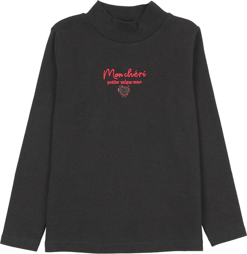Lil Legs Girls Velour Vibes Mockneck - Black