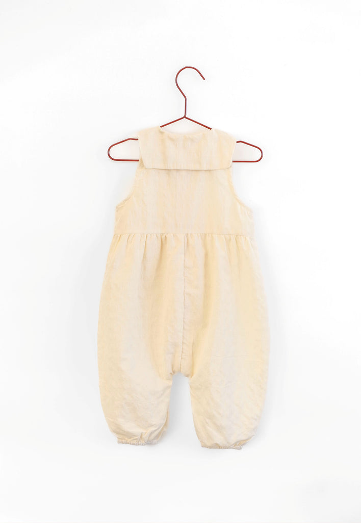 Please Mom Vanilla Seersucker Romper