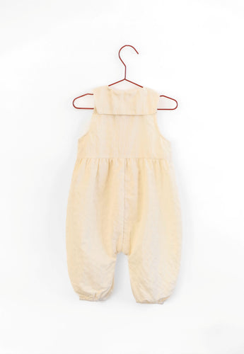 Please Mom Vanilla Seersucker Romper