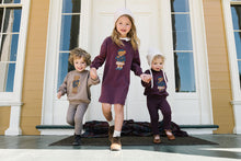 Load image into Gallery viewer, Lil Legs Doll Sweatshirt Dress - Washed Burgundy