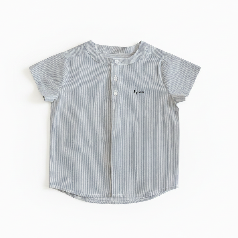 Little Parni Boys Striped Shirt (K651) - Black