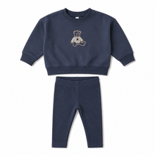 Load image into Gallery viewer, Lilette Sweet Bear Toddler Set - Off Navy