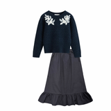 Cera Una Volta Stefania Pullover And Skirt Set - Navy Blue