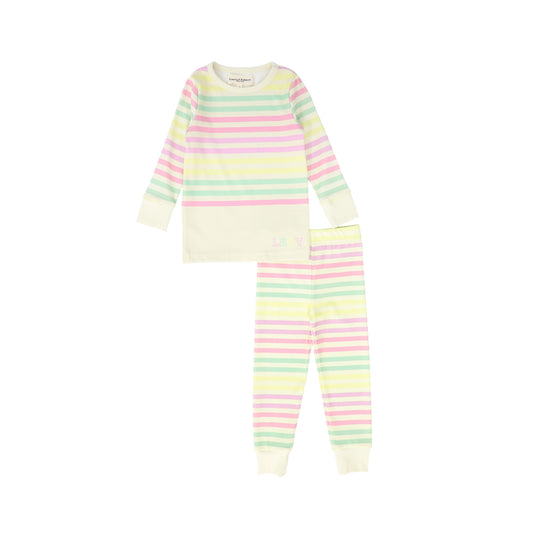 Limited Edition Multi Pastel Striped Pajamas - Pink