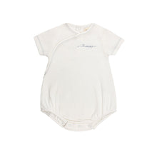 Load image into Gallery viewer, Ely's &amp; Co Organic Amore Pointelle Collection Romper - Ivory/Metallic Blue