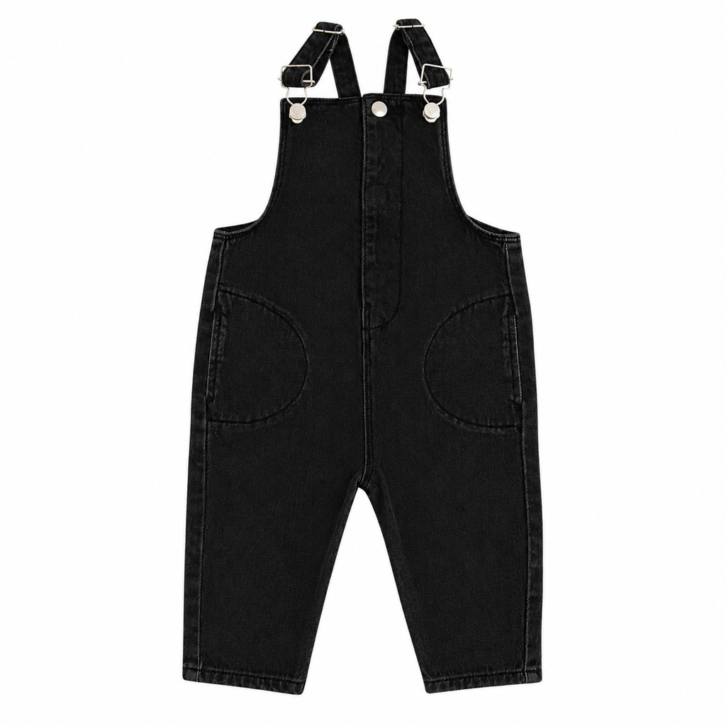 Little Parni Denim Overalls (K704) - Black Denim