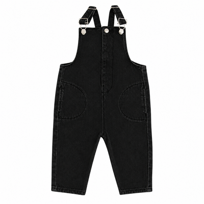 Little Parni Denim Overalls (K704) - Black Denim