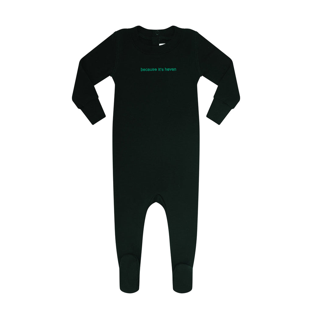 Heven Because It's Heven Footie - Black/Green (PJ17)