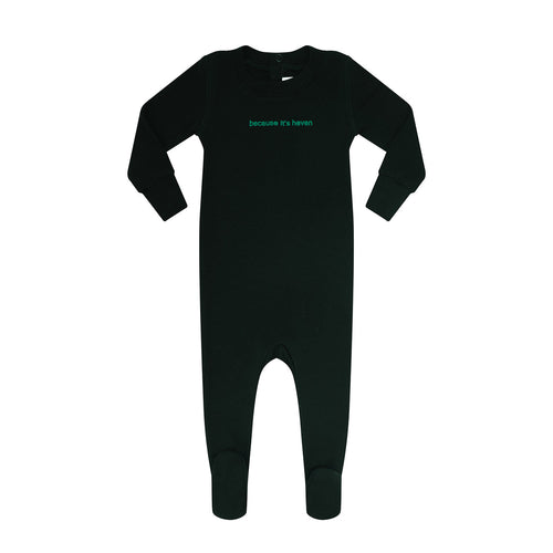 Heven Because It's Heven Footie - Black/Green (PJ17)