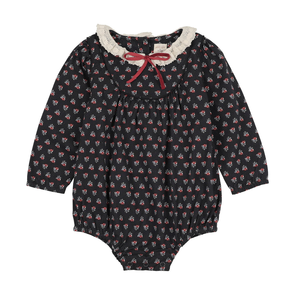 Lil Legs Home Garden Girls Romper - Navy Print