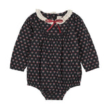 Lil Legs Home Garden Girls Romper - Navy Print