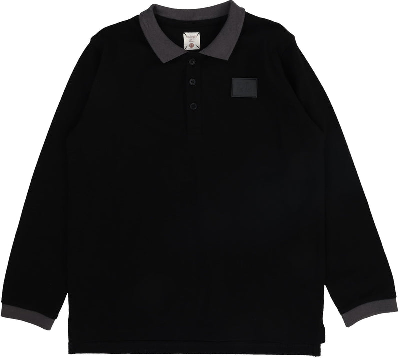 Lil Legs Contrast Collar Polo - Black
