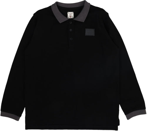 Lil Legs Contrast Collar Polo - Black