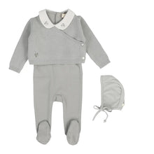 Load image into Gallery viewer, Lilette Knit Wrap Sleeveless Footie Set - Soft Blue