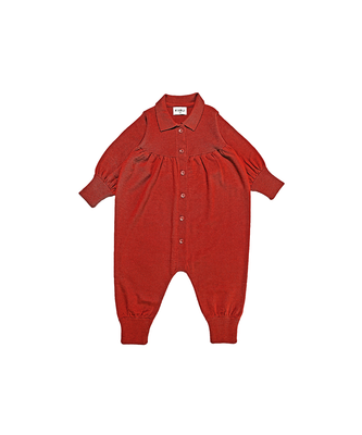 Mabli Artist Wool Knit Romper - Ruby