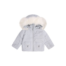 Load image into Gallery viewer, Ducc Blue Teddy Pocket Coat (White Fur)