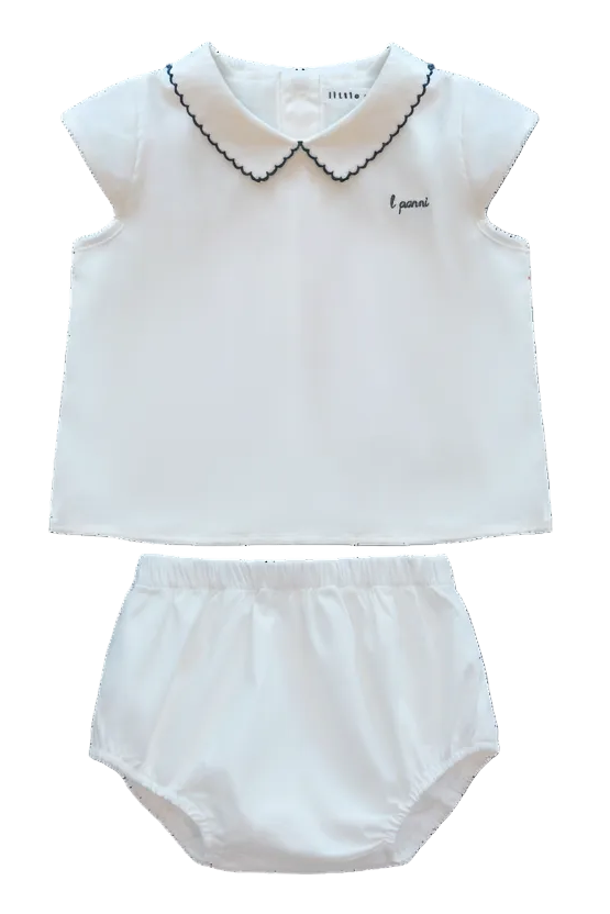 Little Parni Pico Toddler Set (K645) - White/Navy