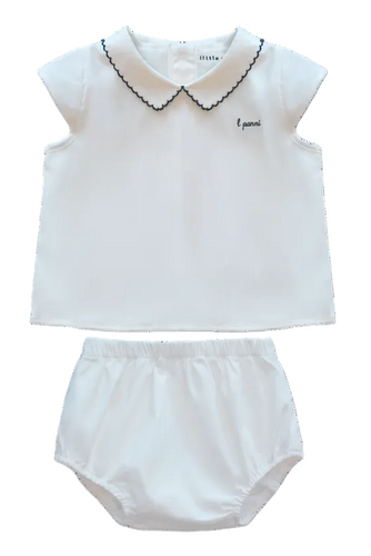 Little Parni Pico Toddler Set (K645) - White/Navy