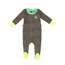 Load image into Gallery viewer, Little Parni Leopard Footie And Hat (PJ111) - Green