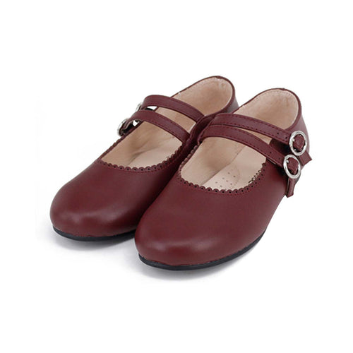 Camille Shoes Estella Burgundy Leather