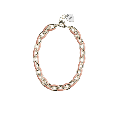 Picky Baby Enamel Pink and Silver Plated Link Bracelet