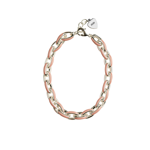 Picky Baby Enamel Pink and Silver Plated Link Bracelet