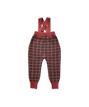 Load image into Gallery viewer, Mabli Brae Wool Knit Suspender Pants - Winter Rose