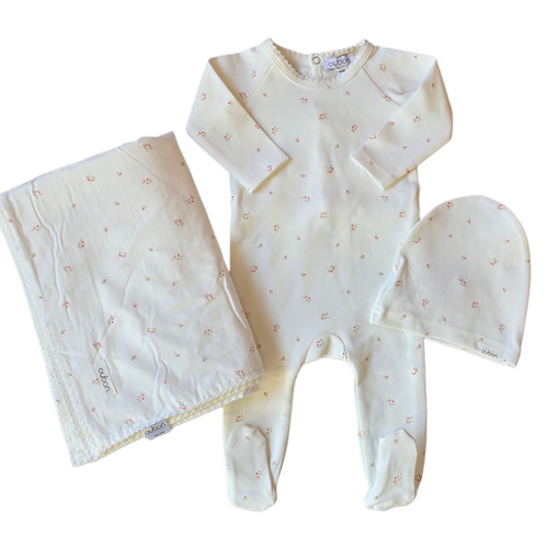 Oubon Girls Tulip Print Layette Set