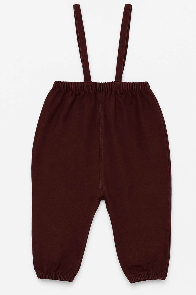 Lil Legs Rugged Threads Bubble Suspender Pants - Burgundy Denim