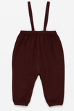Lil Legs Rugged Threads Bubble Suspender Pants - Burgundy Denim