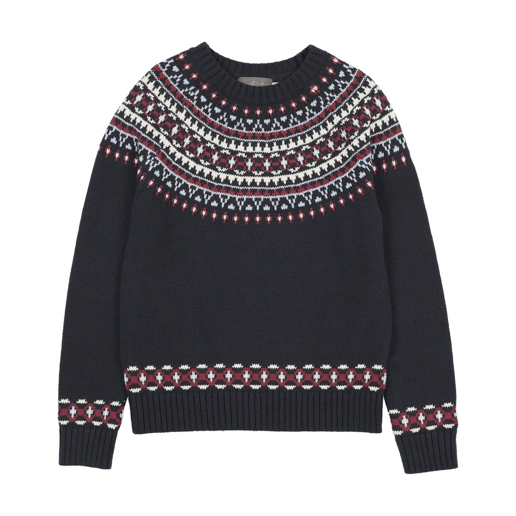 Sweet Threads Aster Crew Sweater - Navy Blue