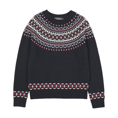 Sweet Threads Aster Crew Sweater - Navy Blue