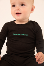 Load image into Gallery viewer, Heven Because It's Heven Footie - Black/Green (PJ17)