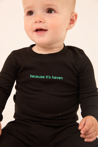 Heven Because It's Heven Footie - Black/Green (PJ17)