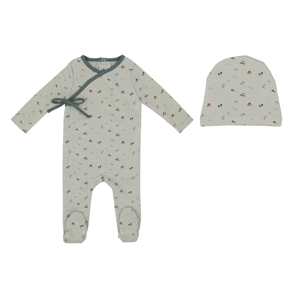 Mini Label Boys Printed Mushroom Footie And Hat