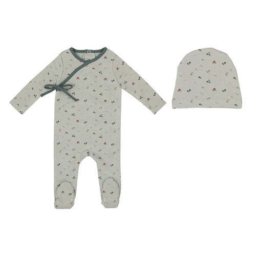 Mini Label Boys Printed Mushroom Footie And Hat