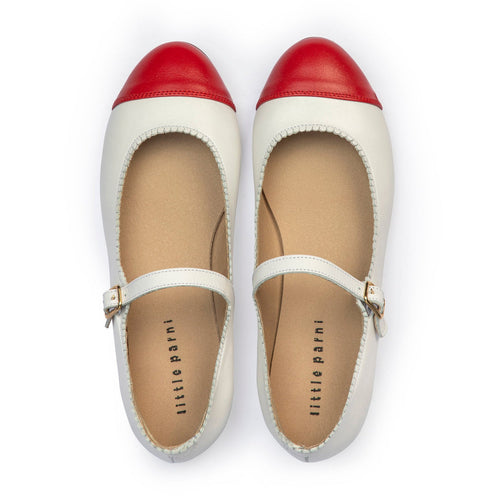 Little Parni Mary Jane Shoes (B-002) - White/Red