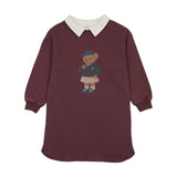 Lil Legs Doll Sweatshirt Dress - Washed Burgundy
