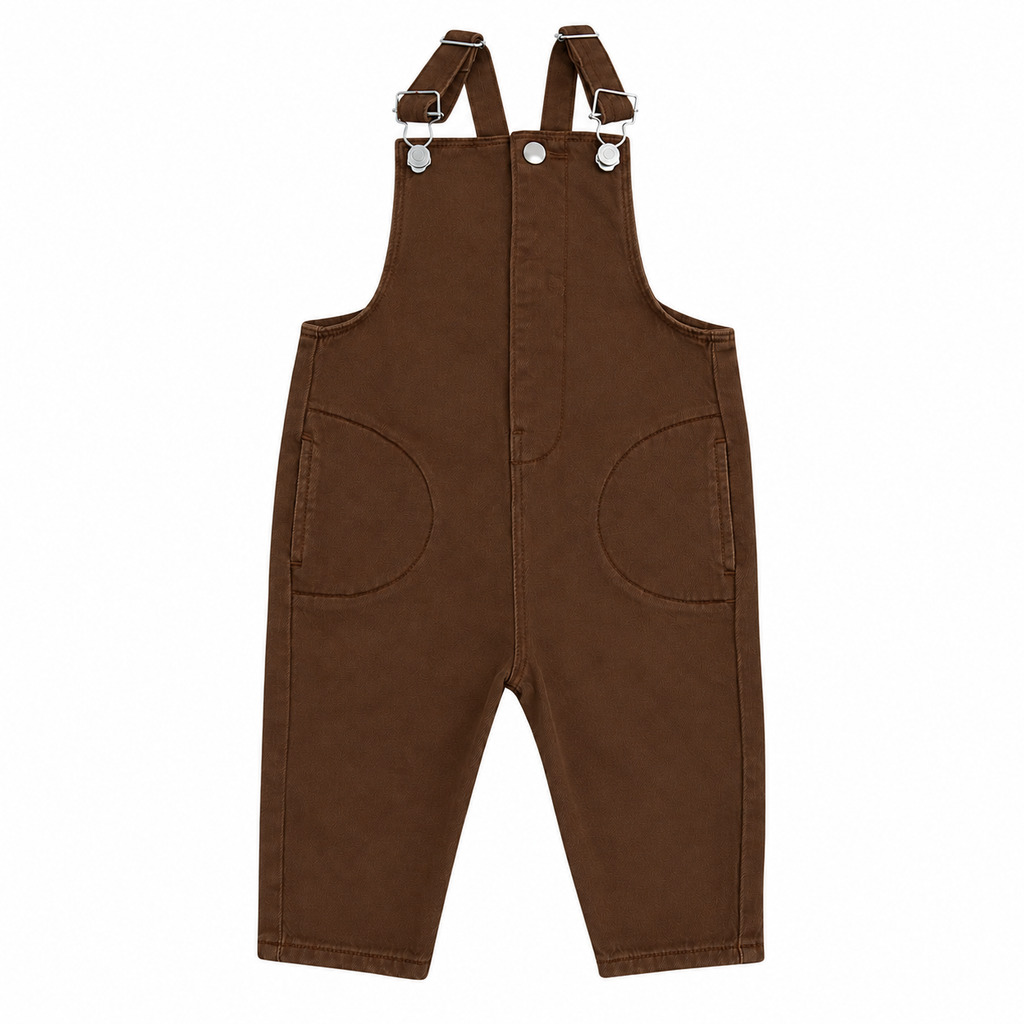 Little Parni Denim Overalls (K704) - Brown Denim