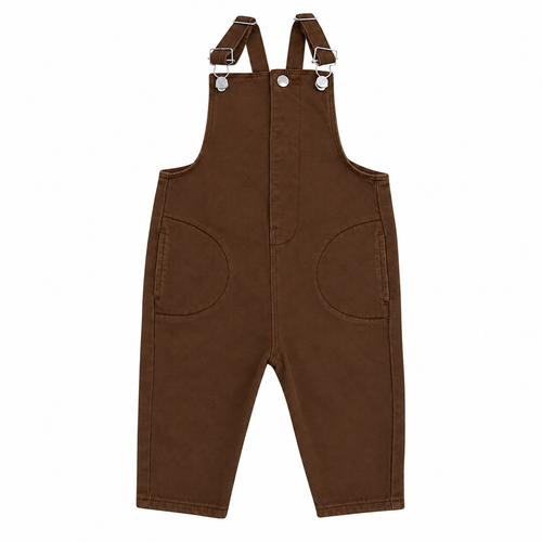 Little Parni Denim Overalls (K704) - Brown Denim
