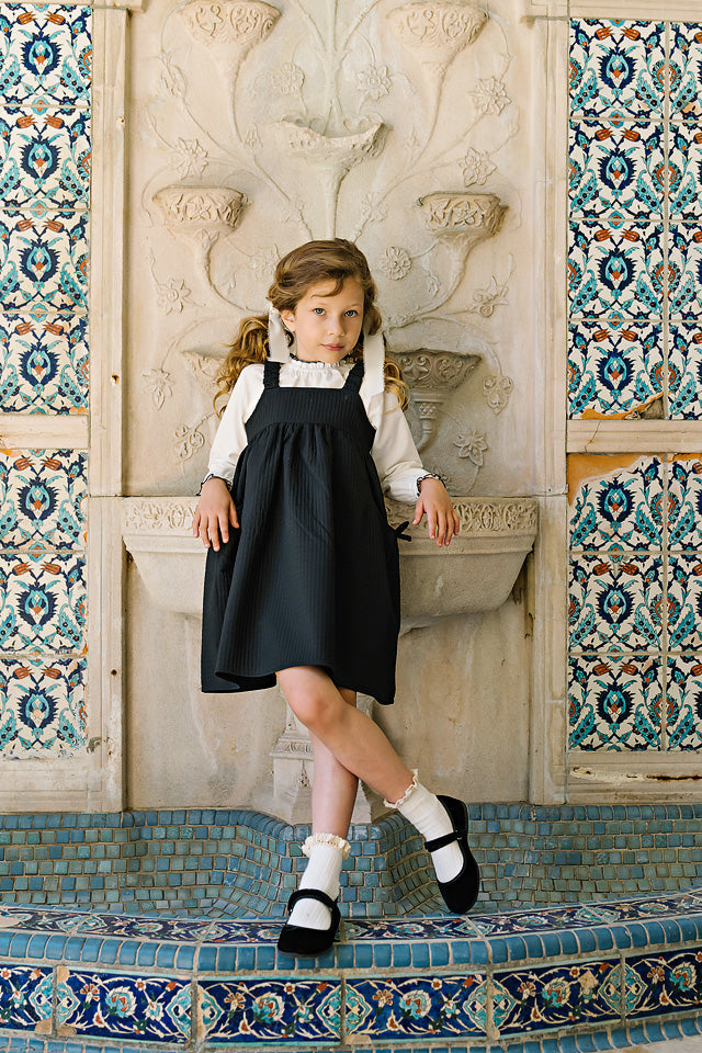 Lil Legs Jacquard Dress - Black