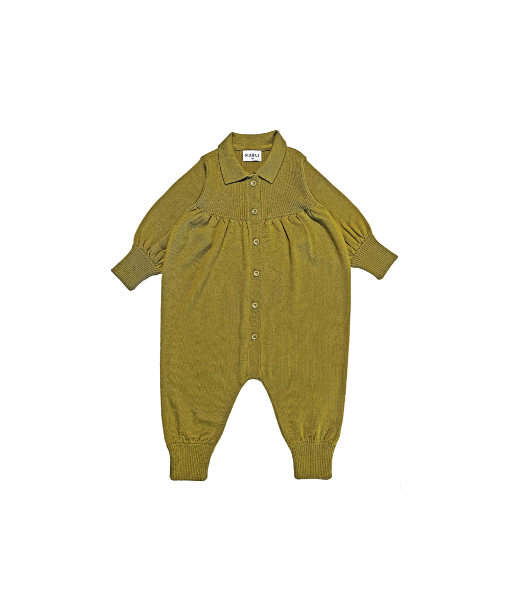 Mabli Artist Wool Knit Romper - Golden Olive – Moonlight