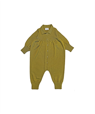 Mabli Artist Wool Knit Romper - Golden Olive