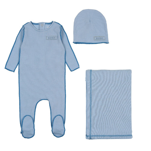Bee & Dee Classic Ribbed 3PC Set - Coastal Blue