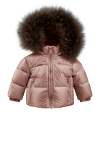 Load image into Gallery viewer, Bomboogie Hooded Baby Down Jacket With Racoon Fur - Pink Quartz