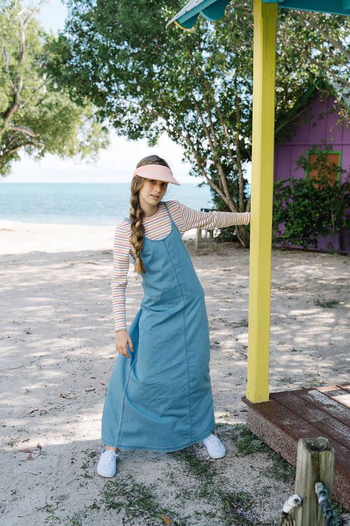 Lil Legs Denim Maxi Slip Dress - Blue Tencel