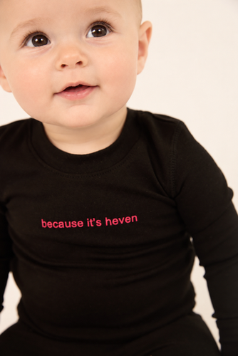 Heven Because It's Heven Footie - Black/Pink (PJ17)
