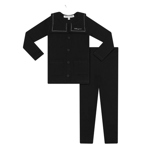 Little Parni Toddler Cardigan Set (K694) - Black