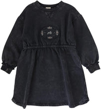 Load image into Gallery viewer, Lil Legs Stitch Studio Sweatshirt Dress - Off Black
